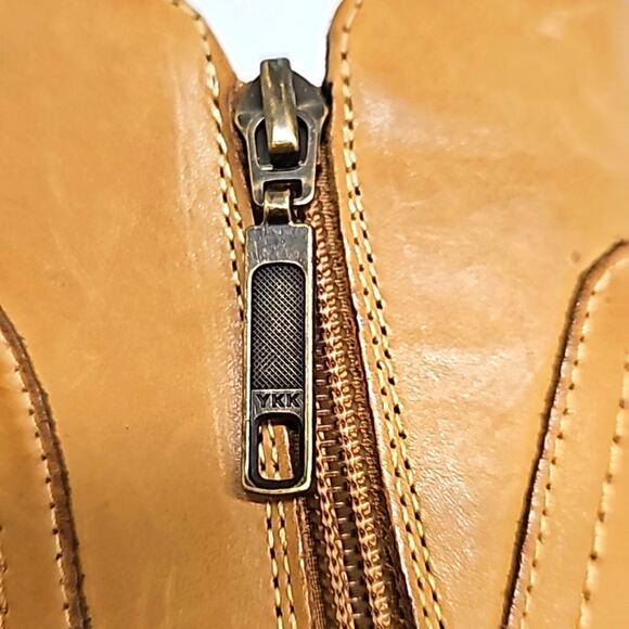 Propet Womens Waverly Leather Zip Up Both Sides Tan Wedge Boots Booties Size 7 - Picture 10 of 10